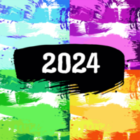 Seite von Hintergrund mit Text 2024 Jahr. Platz bunt Hintergrund. Design Vorlage zum Layout png