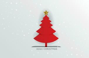 Merry Christmas landscape and Happy New Year greeting card design. Winter background banner. Vector illustration