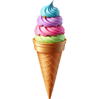 ai gerado delicioso gelo creme cone. ai generativo png