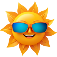 AI generated Smiling sun with sunglasses. AI Generative png