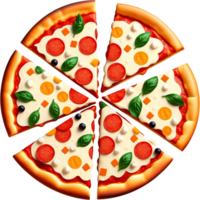 ai gerado pizza fatia com delicioso cobertura. ai generativo png