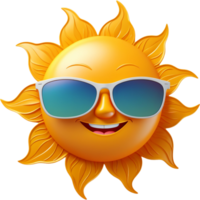 AI generated Smiling sun with sunglasses. AI Generative png