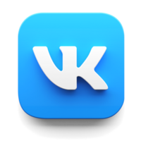 vk app logo in big sur style 3d render icon design concept element isolated transparent background png