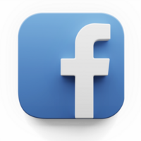 Facebook app logotyp i stor sur stil 3d framställa ikon design begrepp element isolerat transparent bakgrund png