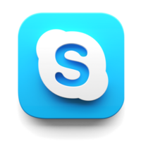 skype app logo in groot sur stijl 3d geven icoon ontwerp concept element geïsoleerd transparant achtergrond png