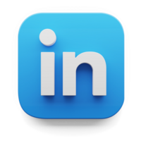 linkedin app logo in big sur style 3d render icon design concept element isolated transparent background png