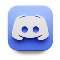 discord app logo in big sur style 3d render icon design concept element isolated transparent background png