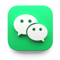 wechat app logo in groot sur stijl 3d geven icoon ontwerp concept element geïsoleerd transparant achtergrond png