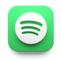 Spotify logotyp i stor sur stil 3d framställa ikon design begrepp element isolerat transparent bakgrund png