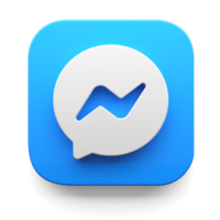 messenger app logo in big sur style 3d render icon design concept element isolated transparent background png