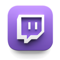 twitch app logo in big sur style 3d render icon design concept element isolated transparent background png