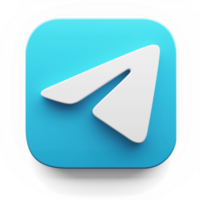 telegram app logo in big sur style 3d render icon design concept element isolated transparent background png