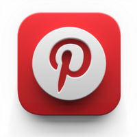 pinterest app logo in big sur style 3d render icon design concept element isolated transparent background png