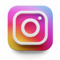 instagram app logo in groot sur stijl 3d geven icoon ontwerp concept element geïsoleerd transparant achtergrond png