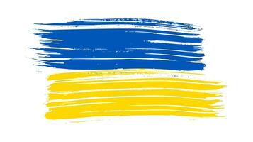 Ukrainian national flag in grunge style vector