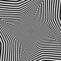 Black and white optical illusion. Abstract wavy stripes pattern vector