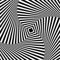 Black and white optical illusion. Abstract wavy stripes pattern vector