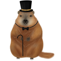 groundhog dag, perfect voor vieren beide winter en de dreigend aankomst van de lente. klaar naar voorspellen de seizoenen met charme, of temidden van de verkoudheid of net zo de bladeren beginnen naar floreren. png