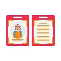 id card front and back view illustration vector