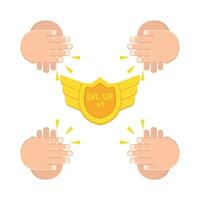 clap with badge illustration vector