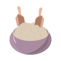 flour in bowl with scope illustration vector