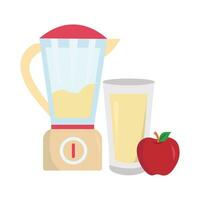 apple juice with blender illustration vector