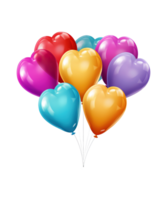AI generated illustration of colorful balloon with love shape for happy valentine's day png