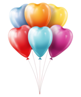 AI generated illustration of colorful balloon with love shape for happy valentine's day png