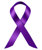 ai generado ilustración de púrpura cinta para apoyo mundo cáncer día png