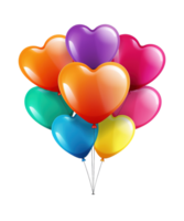 ai genererad illustration av färgrik ballong med kärlek form för Lycklig hjärtans dag png