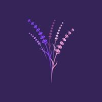 ilustración de icono de vector de flor de lavanda