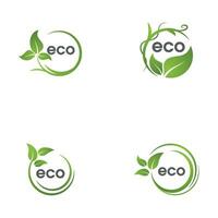 Eco of green Tree leaf ecology vector