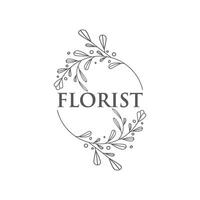 diseño de icono de vector de floristería de belleza