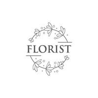 diseño de icono de vector de floristería de belleza