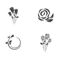 Beauty rose flower vector icon