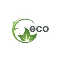 Eco of green Tree leaf ecology vector