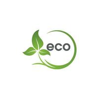 Eco of green Tree leaf ecology vector