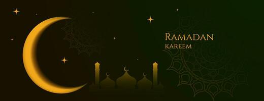 Ramadán kareem antecedentes en plano estilo. islámico bandera diseño. vector ilustración