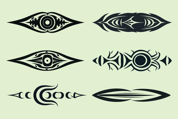 Flat tribal tattoo borders element