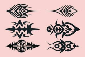 Flat tribal tattoo borders element vector