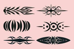 Flat tribal tattoo borders element vector