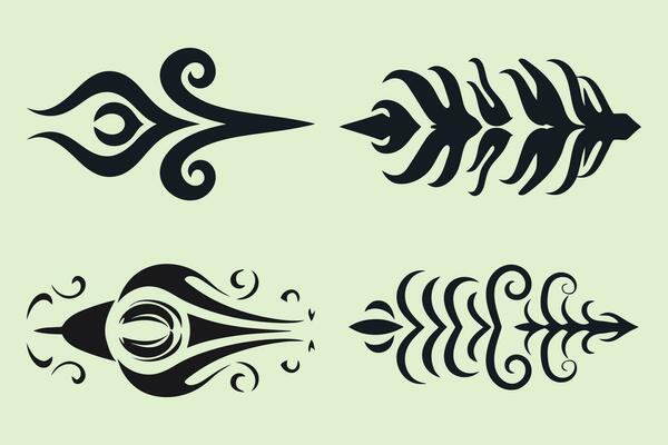Flat tribal tattoo borders element