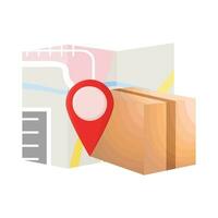 caja, ubicación con mapas ilustración vector