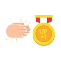 clap with badge illustration vector