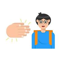 person with clap congratulation illustration vector