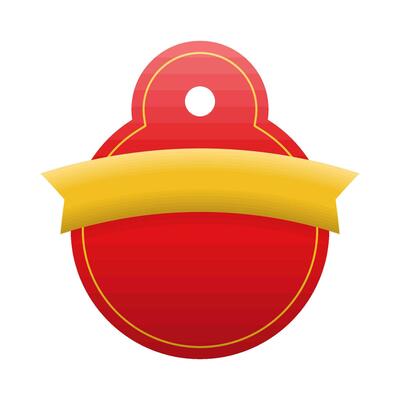 stickerr price red with ribbon yellow illustration