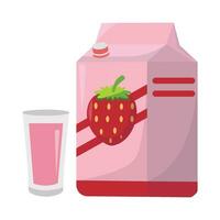 strawberry juice illustration vector