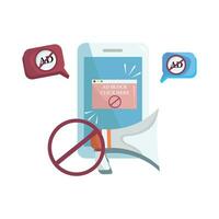 no ads with monitor in mobile phone illustration vector