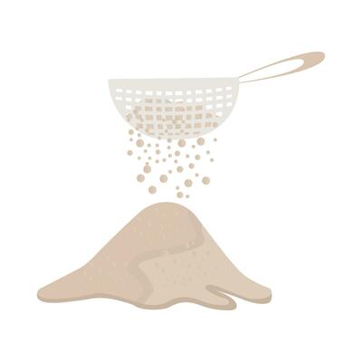 filtering flour illustration