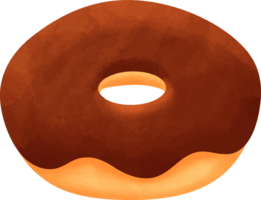 waterverf chocola donut illustratie png